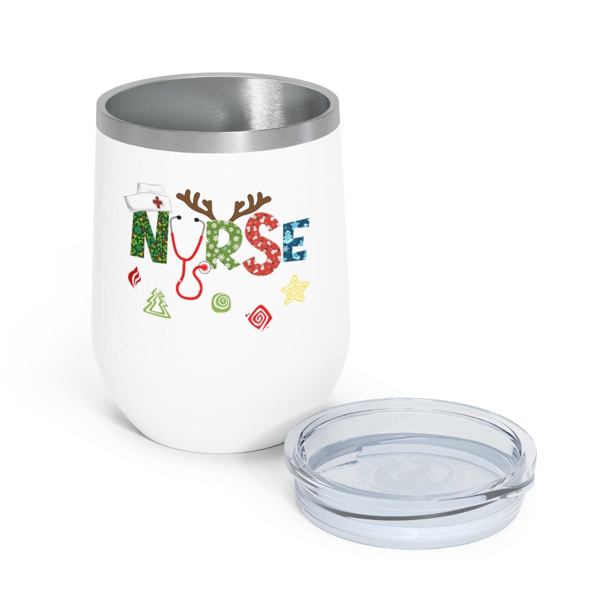 Christmas Nurse - Holiday 12oz Insulated Wine Tumbler - We Love Your Gift