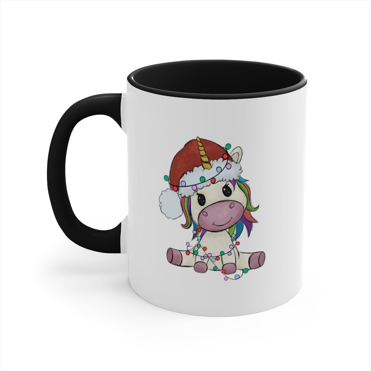 Christmas Unicorn - Color Handled Funny Mug - We Love Your Gift