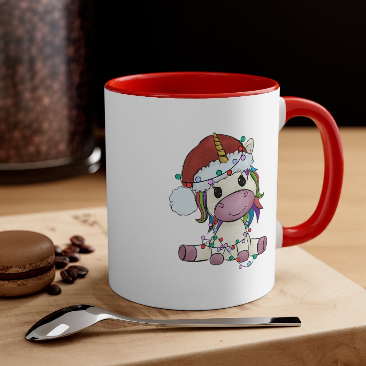 Christmas Unicorn - Color Handled Funny Mug - We Love Your Gift