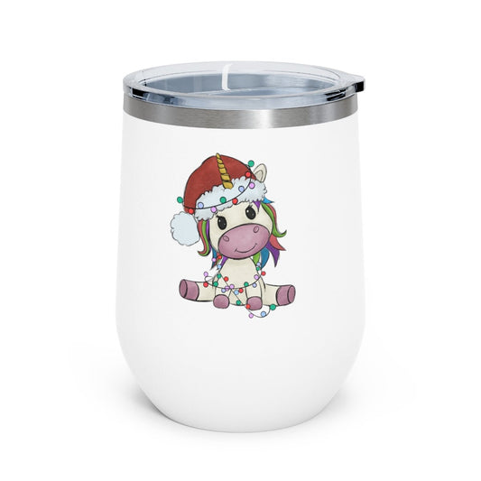 Christmas Unicorn - Holiday 12oz Insulated Wine Tumbler - We Love Your Gift