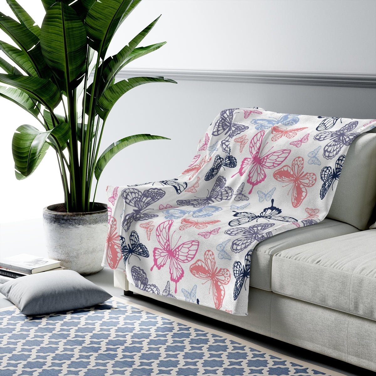 Colorful Butterflies Velveteen Plush Blanket - Super Soft, Warm & Cozy - We Love Your Gift