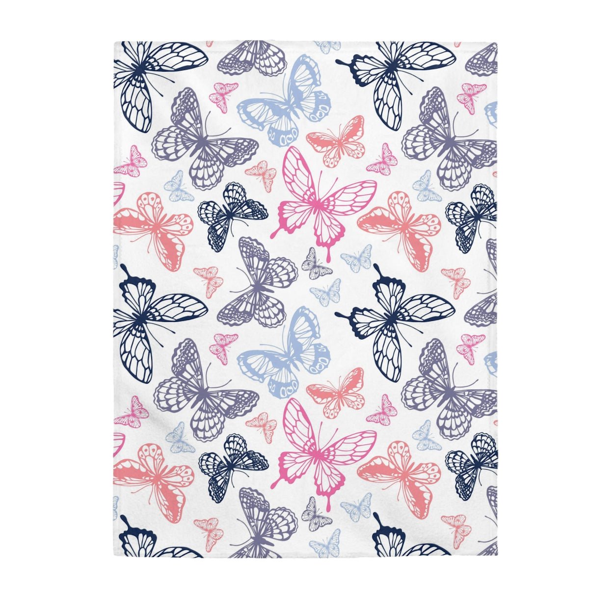 Colorful Butterflies Velveteen Plush Blanket - Super Soft, Warm & Cozy - We Love Your Gift