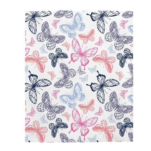 Colorful Butterflies Velveteen Plush Blanket - Super Soft, Warm & Cozy - We Love Your Gift