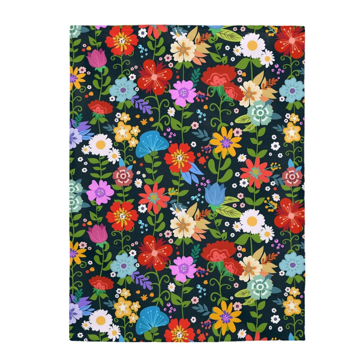 Colorful Flowers Velveteen Plush Blanket - Super Soft, Warm & Cozy - We Love Your Gift