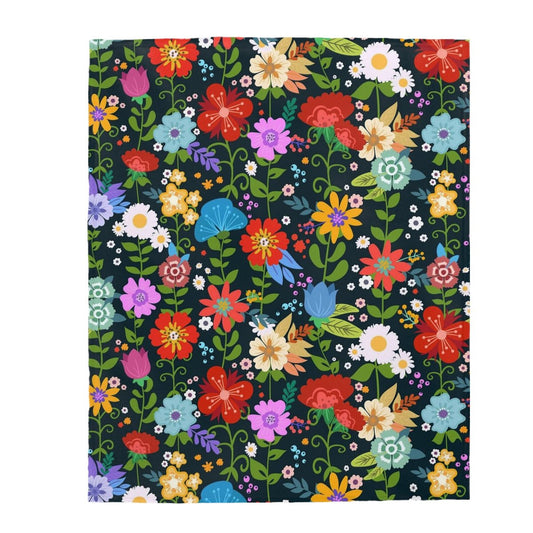 Colorful Flowers Velveteen Plush Blanket - Super Soft, Warm & Cozy - We Love Your Gift