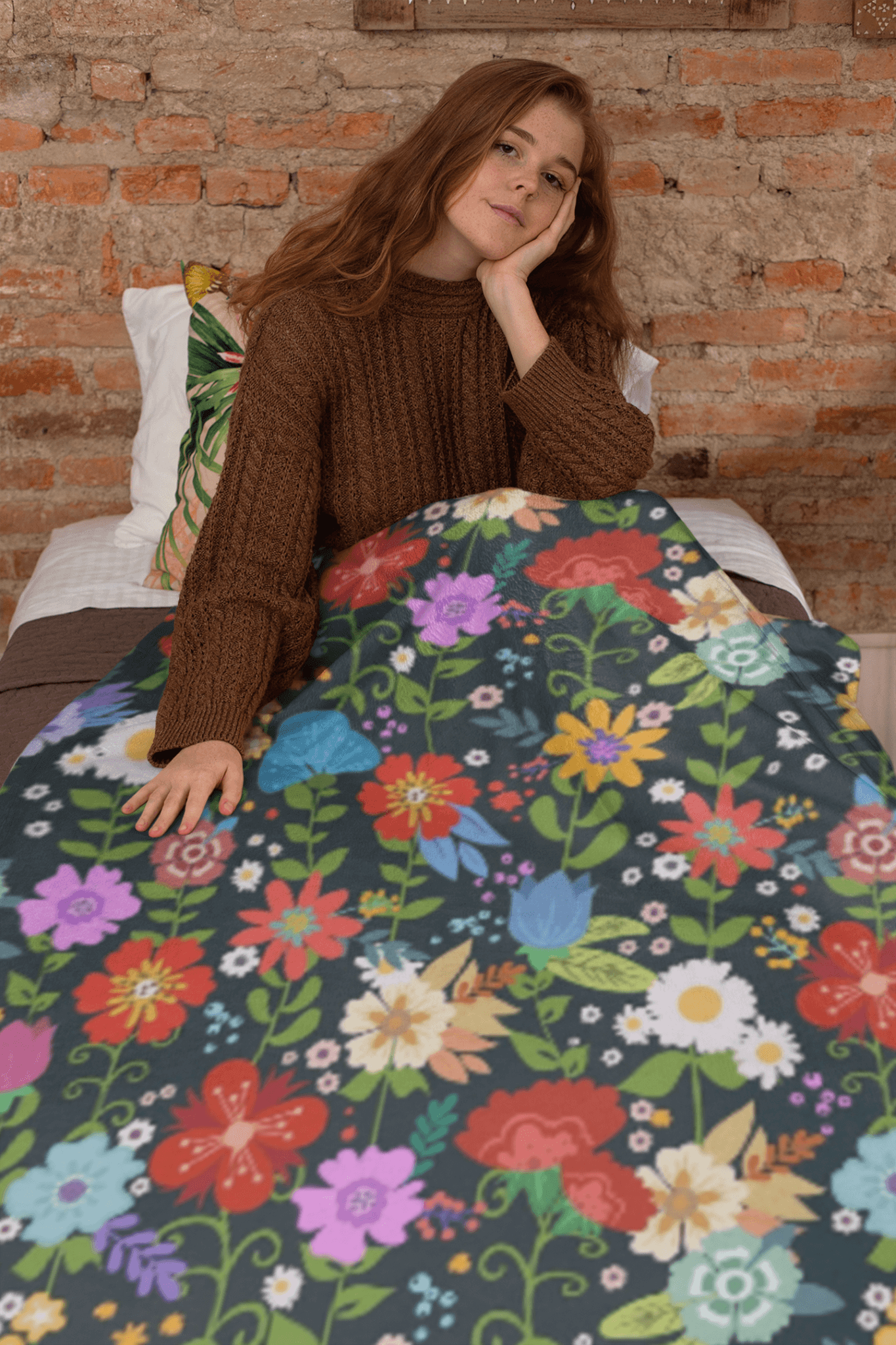 Colorful Flowers Velveteen Plush Blanket - Super Soft, Warm & Cozy - We Love Your Gift