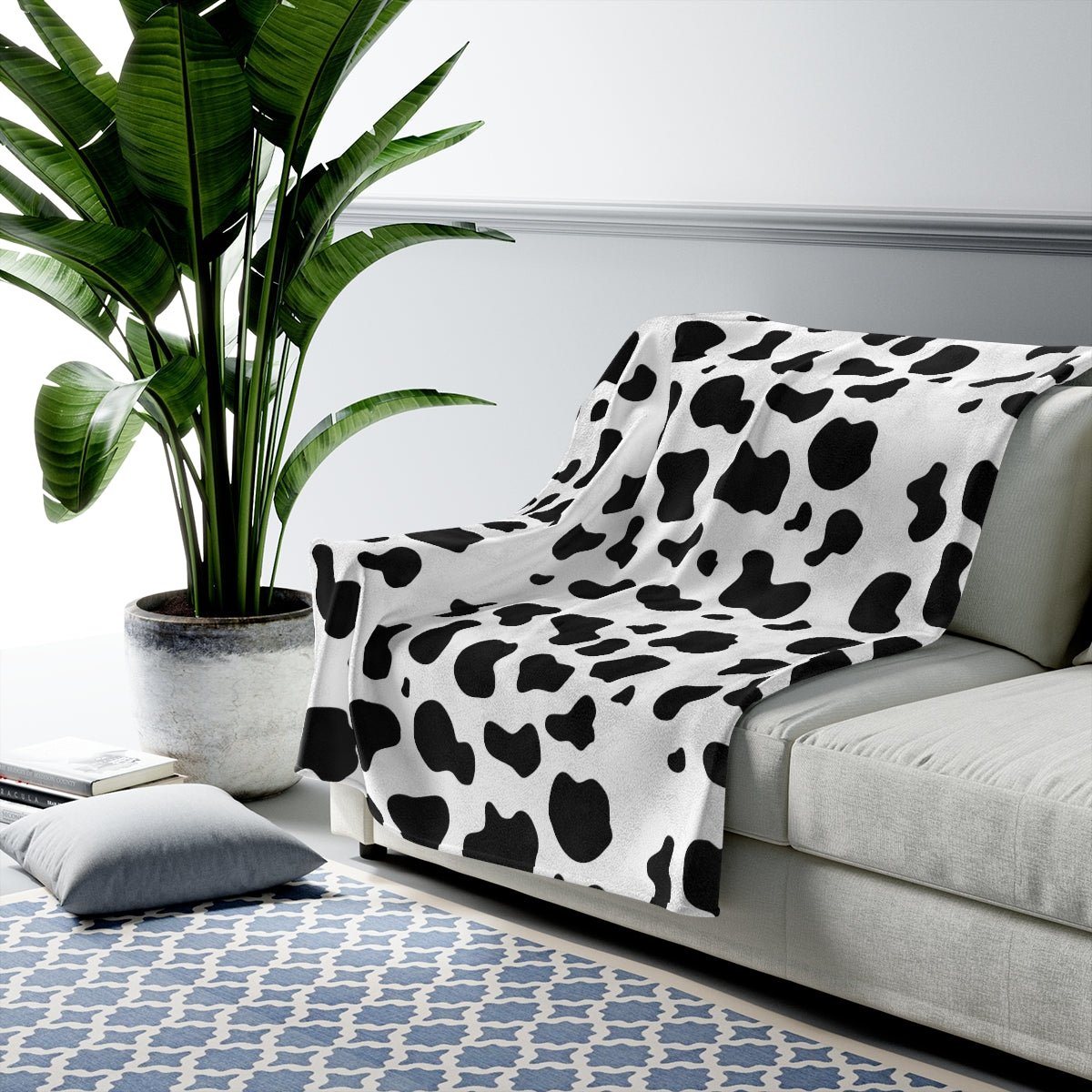 Cow Print Velveteen Plush Blanket - Super Soft, Warm & Cozy - We Love Your Gift