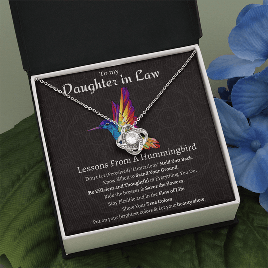 Daughter in Law Necklace Gift Idea, Hummingbird Lessons Jewelry, Daughter-in-Law Birthday Present, Gift for Daughter in Law - We Love Your Gift