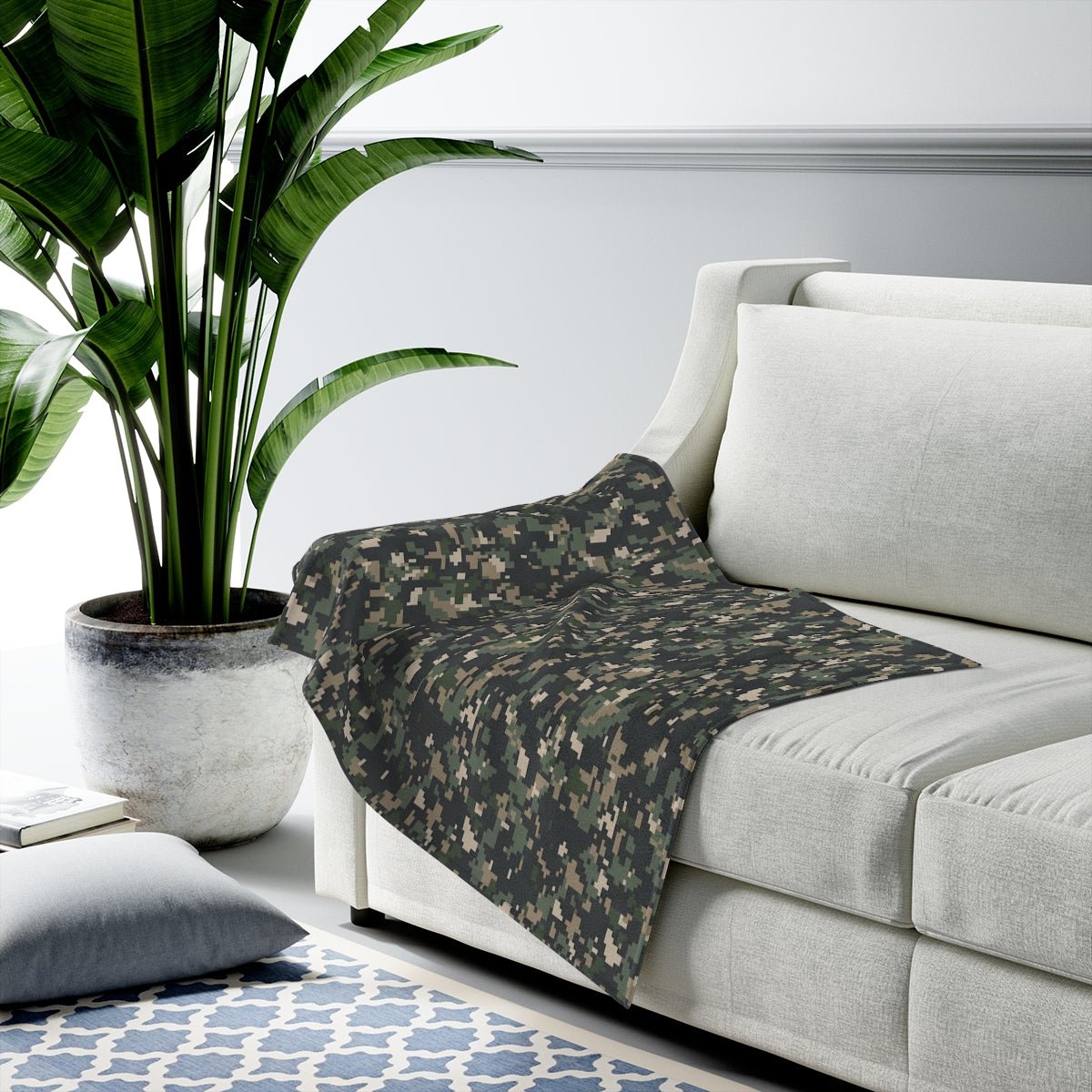 Digital Camouflage Velveteen Plush Blanket - Super Soft, Warm & Cozy - We Love Your Gift