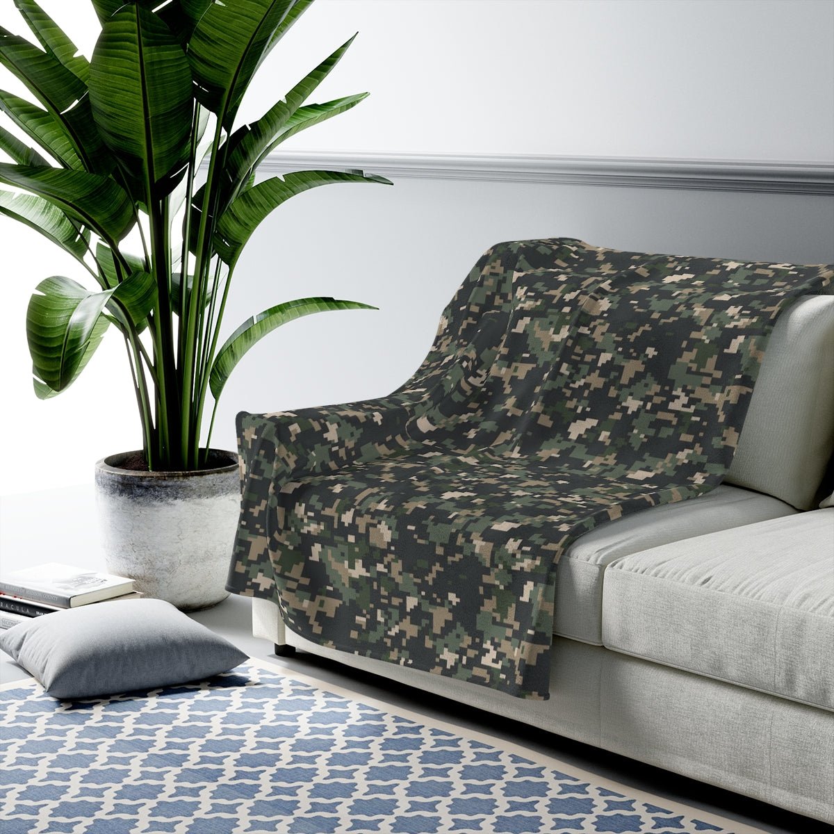 Digital Camouflage Velveteen Plush Blanket - Super Soft, Warm & Cozy - We Love Your Gift