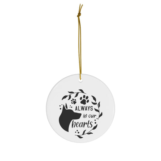 Dog Paw Prints Memorial Ornament - Always in Our Hearts - We Love Your Gift