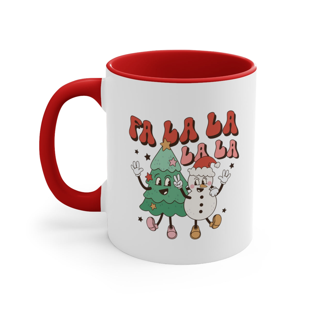 Fa La La La La Tree Snowman - Color Handled Funny Mug