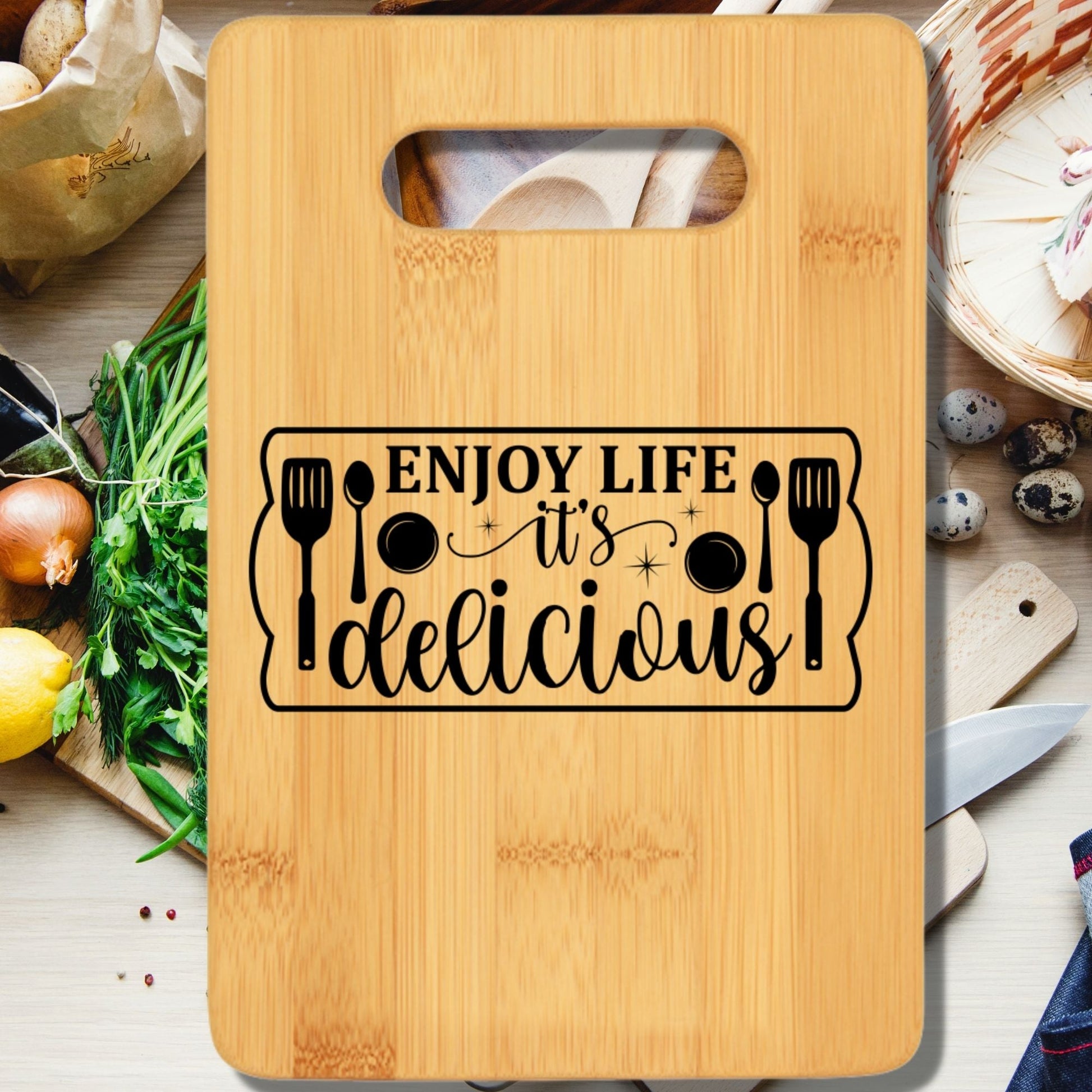 Enjoy Life It's Delicious Cutting Board v2 - We Love Your Gift