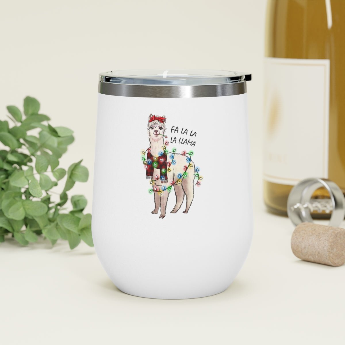 Fa La La La Llama - Holiday 12oz Insulated Wine Tumbler - We Love Your Gift