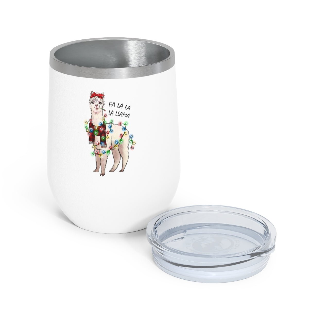 Fa La La La Llama - Holiday 12oz Insulated Wine Tumbler - We Love Your Gift