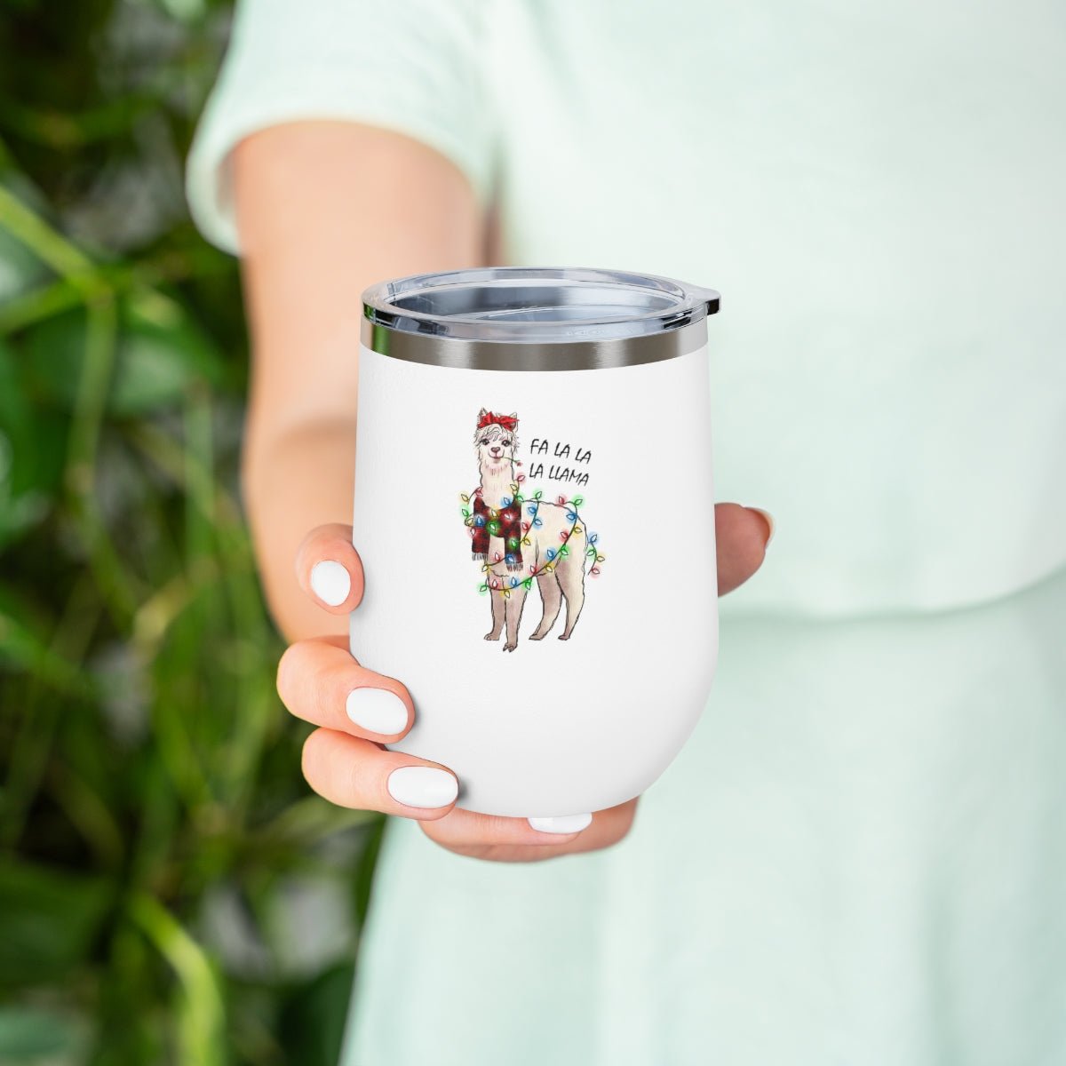 Fa La La La Llama - Holiday 12oz Insulated Wine Tumbler - We Love Your Gift