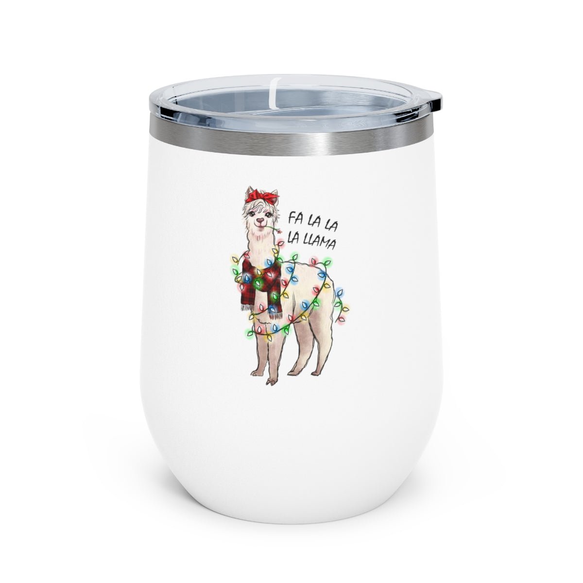 Fa La La La Llama - Holiday 12oz Insulated Wine Tumbler - We Love Your Gift