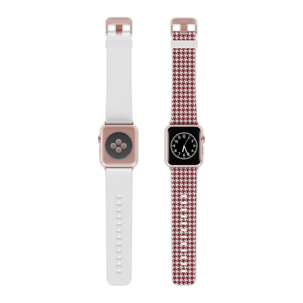 Maroon Tide Houndstooth Apple Watch Band