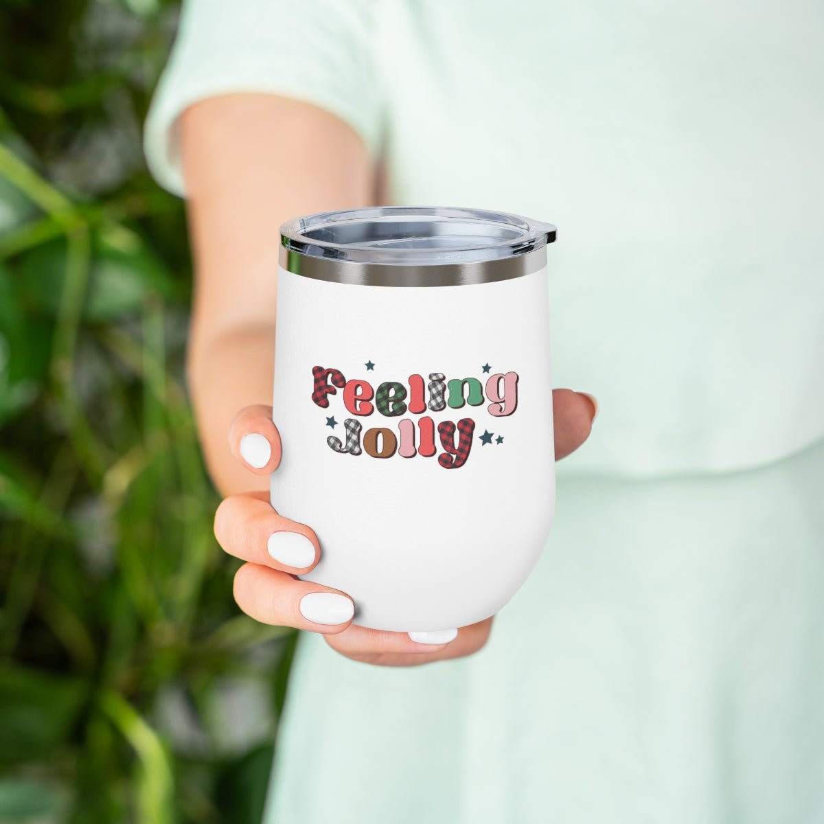 Feeling Jolly - Holiday 12oz Insulated Wine Tumbler - We Love Your Gift