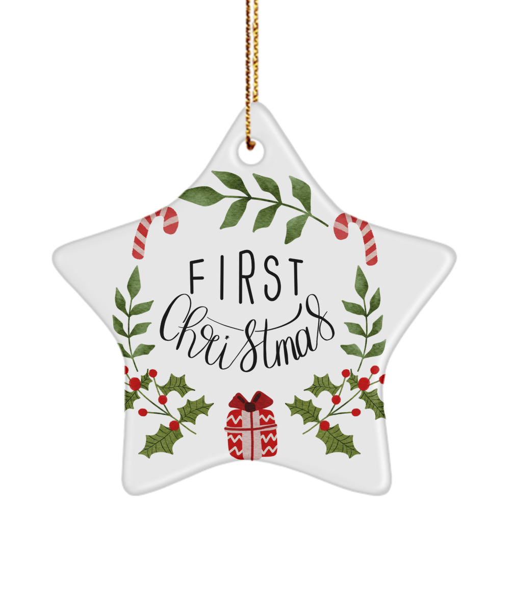 First Christmas Funny Christmas Ceramic Ornament for Family Tree Hanging (version 1) - We Love Your Gift