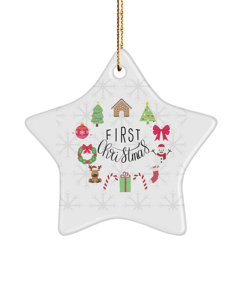 First Christmas Funny Christmas Ceramic Ornament for Family Tree Hanging (version 2) - We Love Your Gift