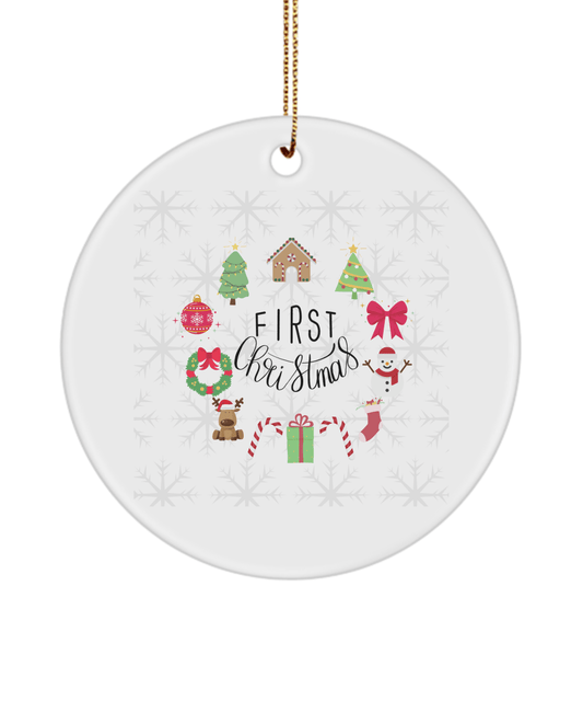 First Christmas Funny Christmas Ceramic Ornament for Family Tree Hanging (version 2) - We Love Your Gift