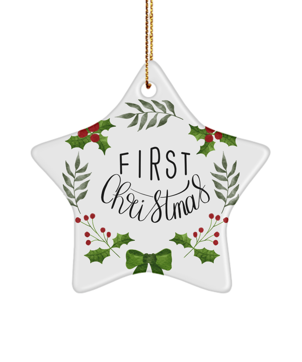 First Christmas Funny Christmas Ceramic Ornament for Family Tree Hanging (version 3) - We Love Your Gift