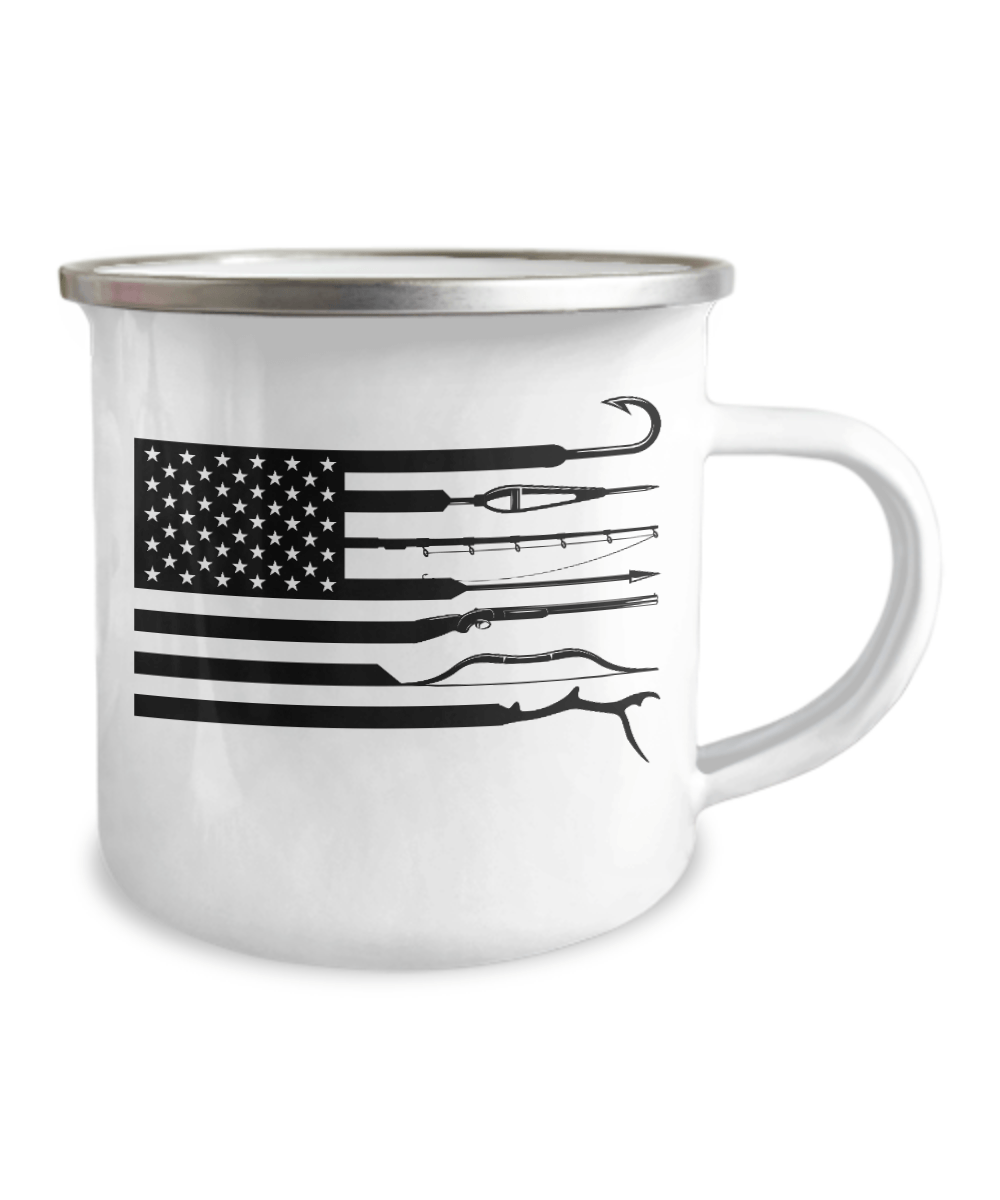 Fishing Hunting American Flag Coffee Mug - We Love Your Gift