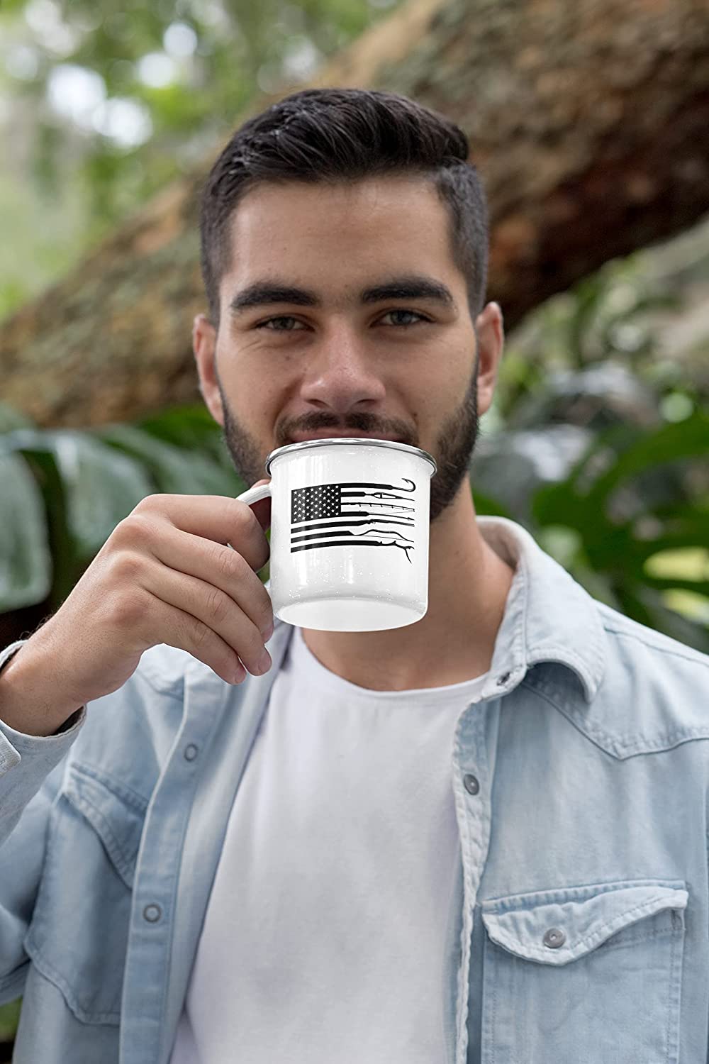 Fishing Hunting American Flag Coffee Mug - We Love Your Gift