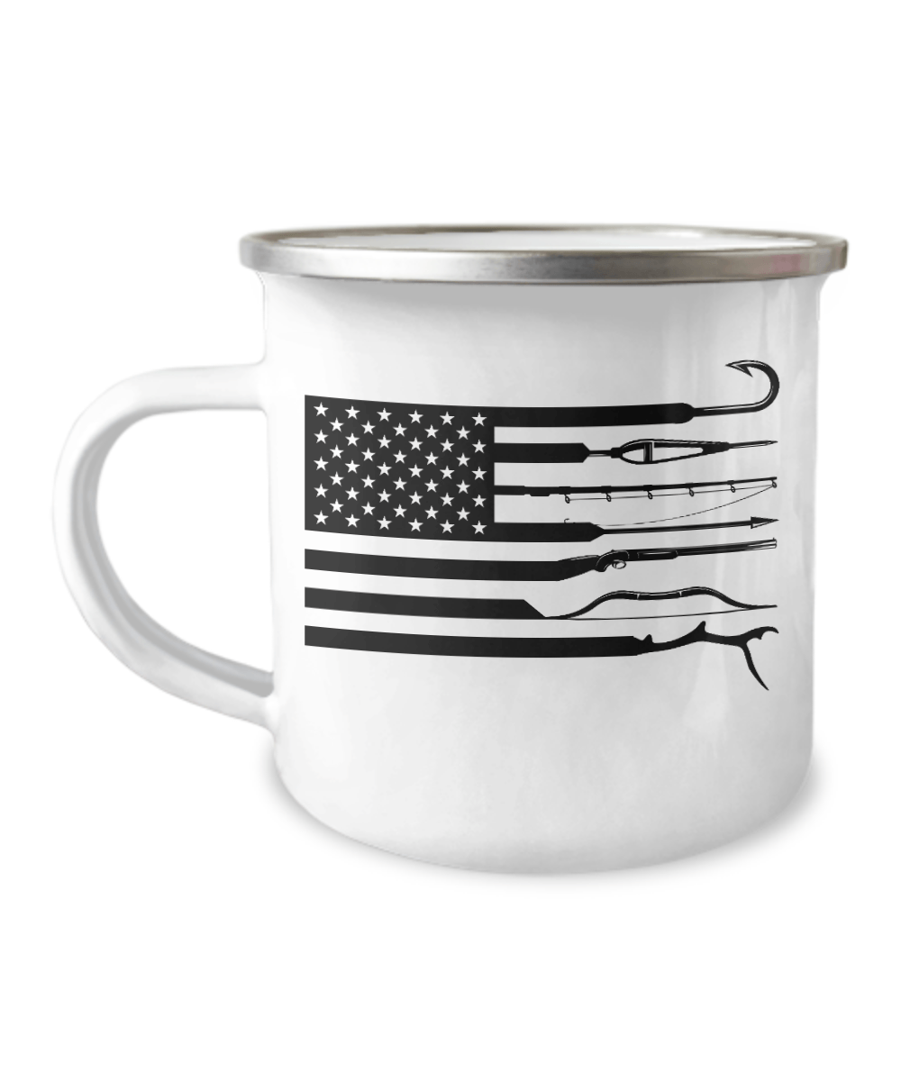 Fishing Hunting American Flag Coffee Mug - We Love Your Gift