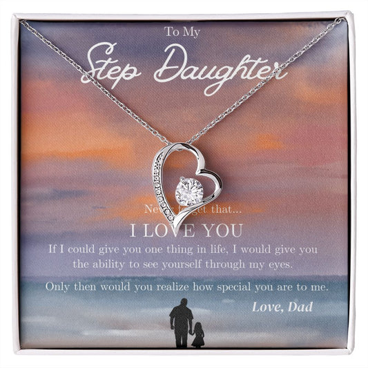 From Dad to Step Daughter - Heart Necklace - We Love Your Gift