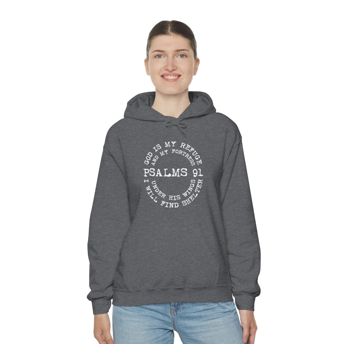 God is my Refuge and my Fortress Psalm 91 Under his Wings Hoodie - We Love Your Gift