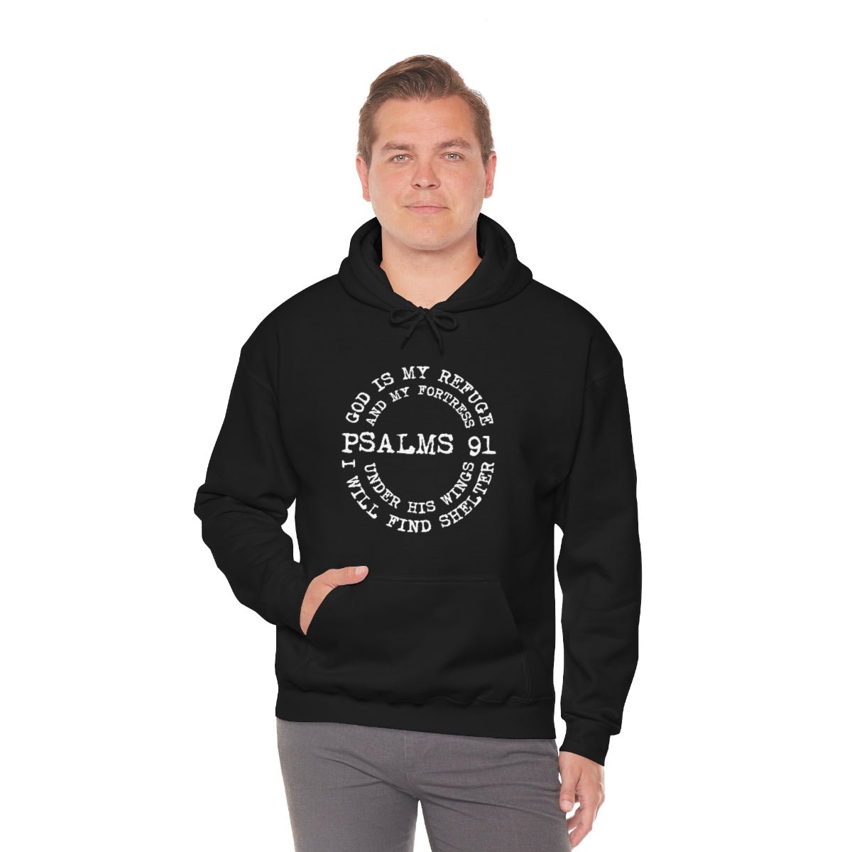 God is my Refuge and my Fortress Psalm 91 Under his Wings Hoodie - We Love Your Gift