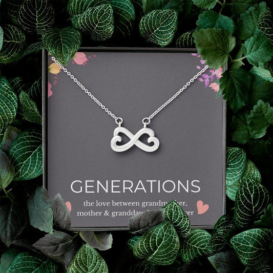 Grandma Gifts - Infinity Hearts Necklace, Gifts for Grandma, Nana Gifts, Mothers Day Gifts, Grandma Birthday Gifts, Grandma To Be Gifts - We Love Your Gift