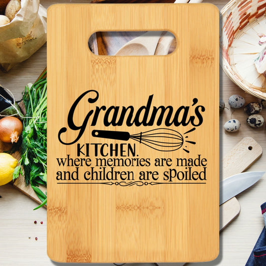 Grandma's Kitchen Where Memories are Made and Children are Spoiled Cutting Board - We Love Your Gift