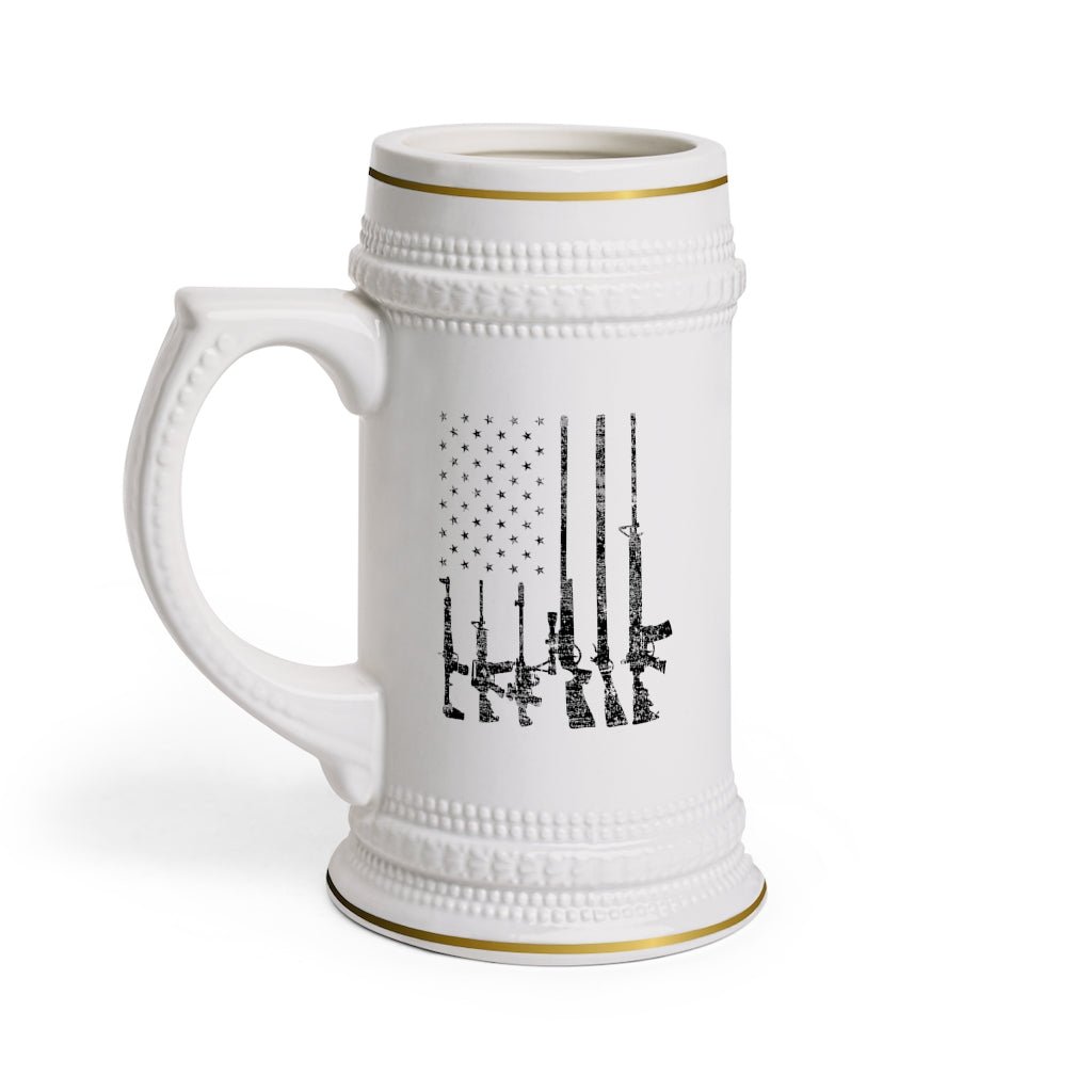 Gun Flag Beer Stein Mug With Drinking Handle - We Love Your Gift