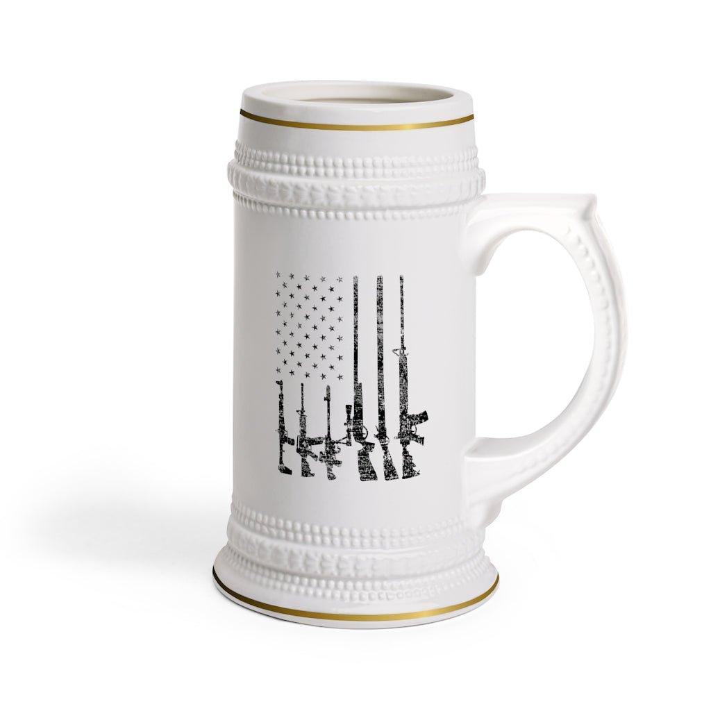 Gun Flag Beer Stein Mug With Drinking Handle - We Love Your Gift