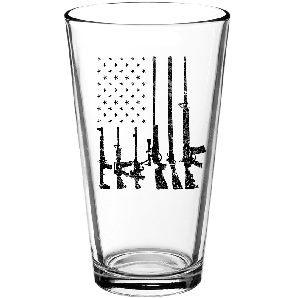 Gun Flag v2 Pint Glass - We Love Your Gift