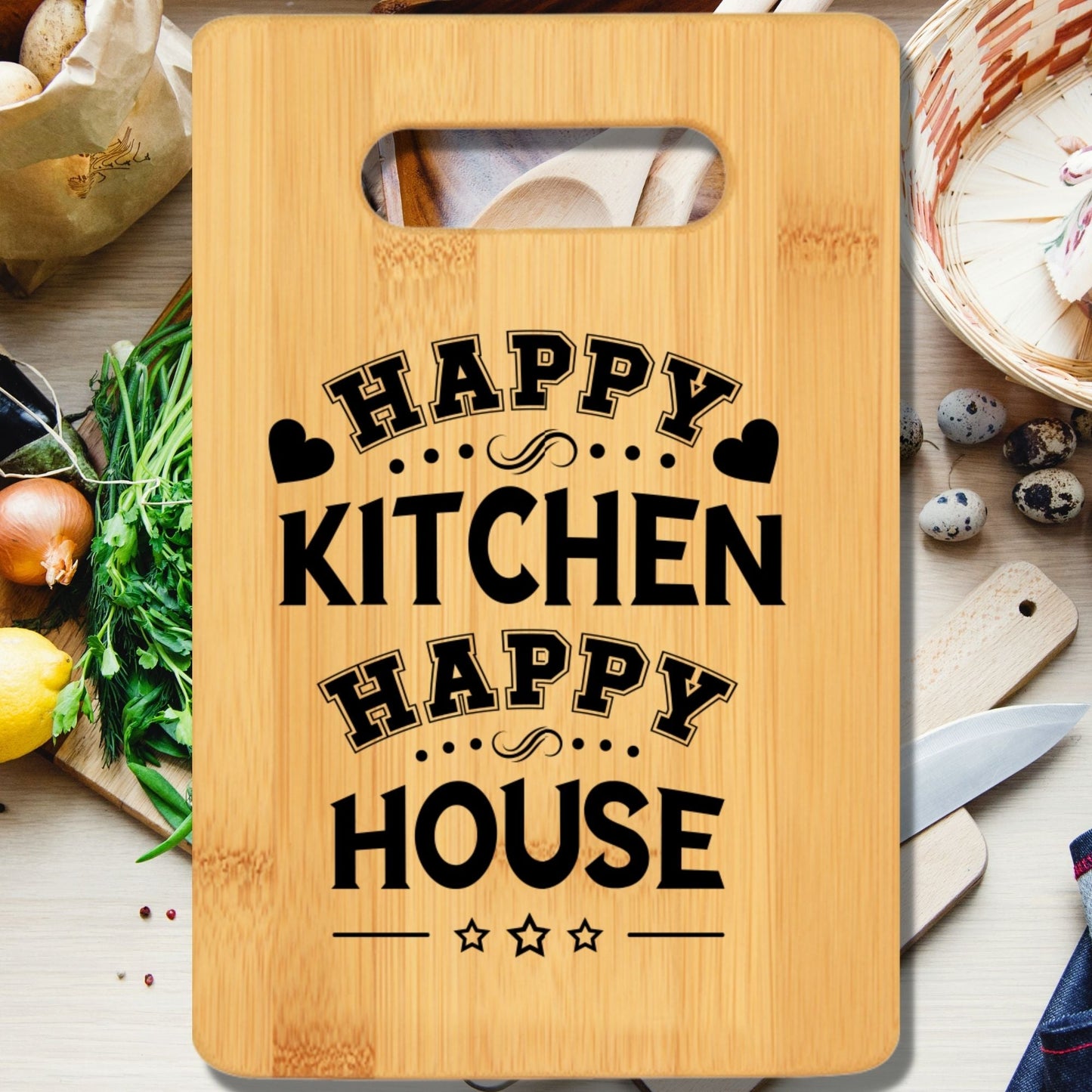 Happy Kitchen Happy House Cutting Board - We Love Your Gift