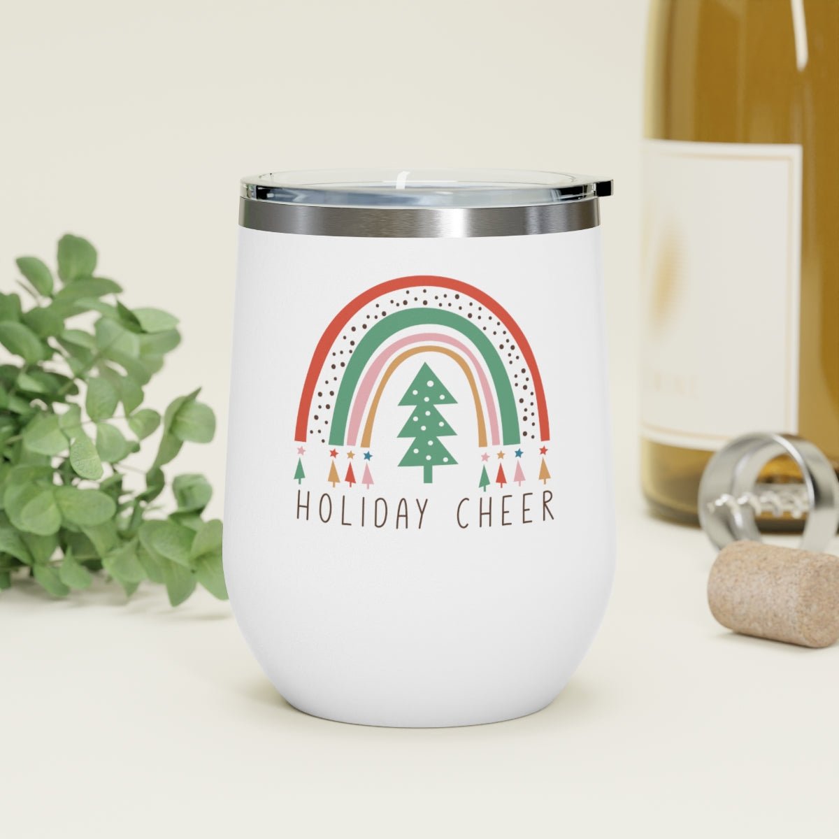 Holiday Cheer - Christmas 12oz Insulated Wine Tumbler - We Love Your Gift