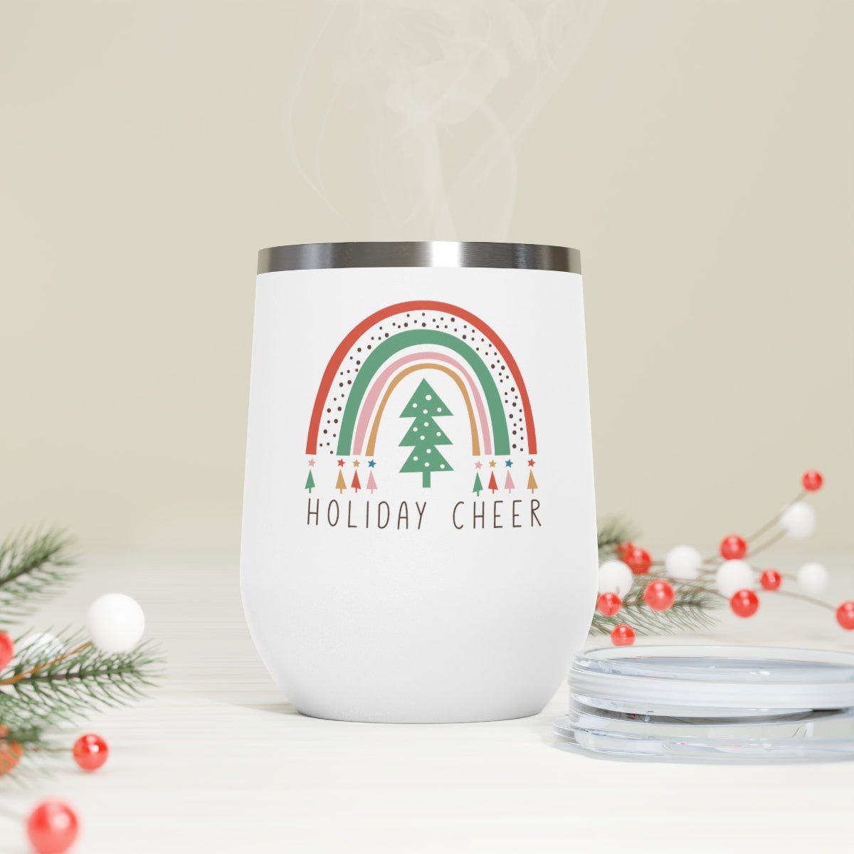 Holiday Cheer - Christmas 12oz Insulated Wine Tumbler - We Love Your Gift