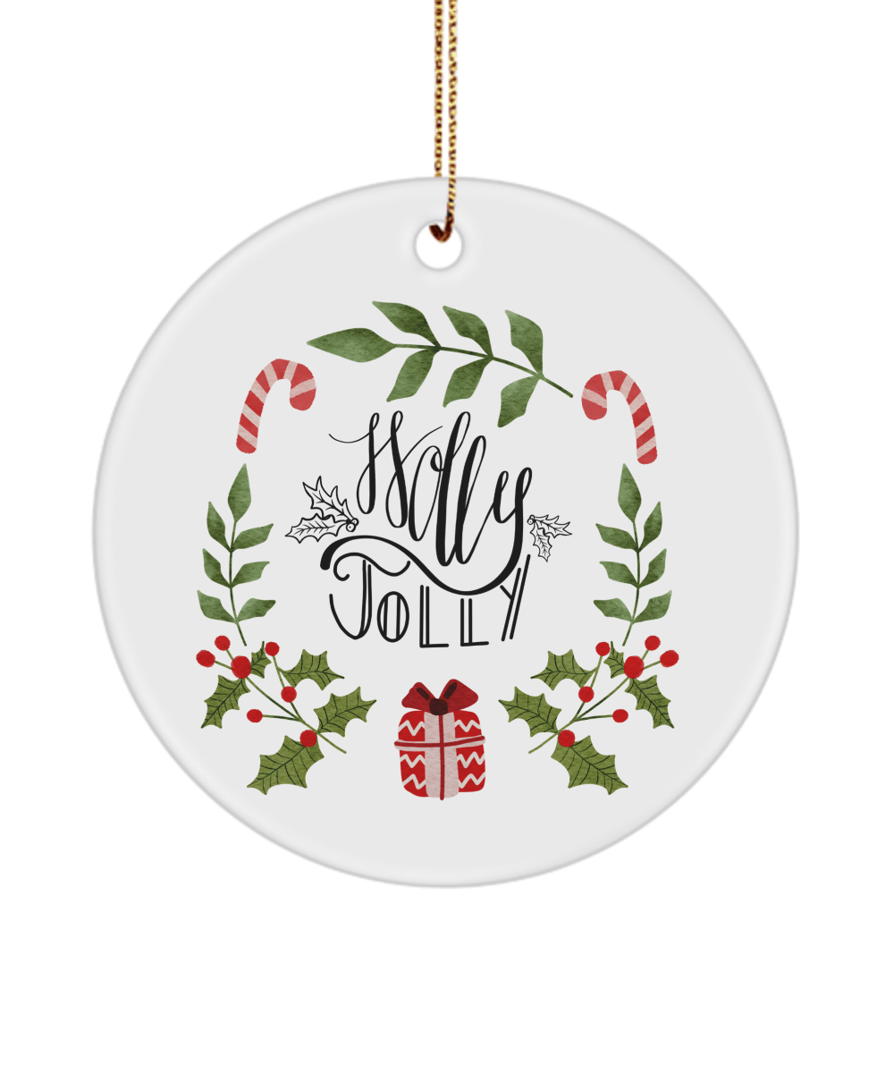 Holly Jolly Funny Christmas Ceramic Ornament for Family Tree Hanging (version 1) - We Love Your Gift