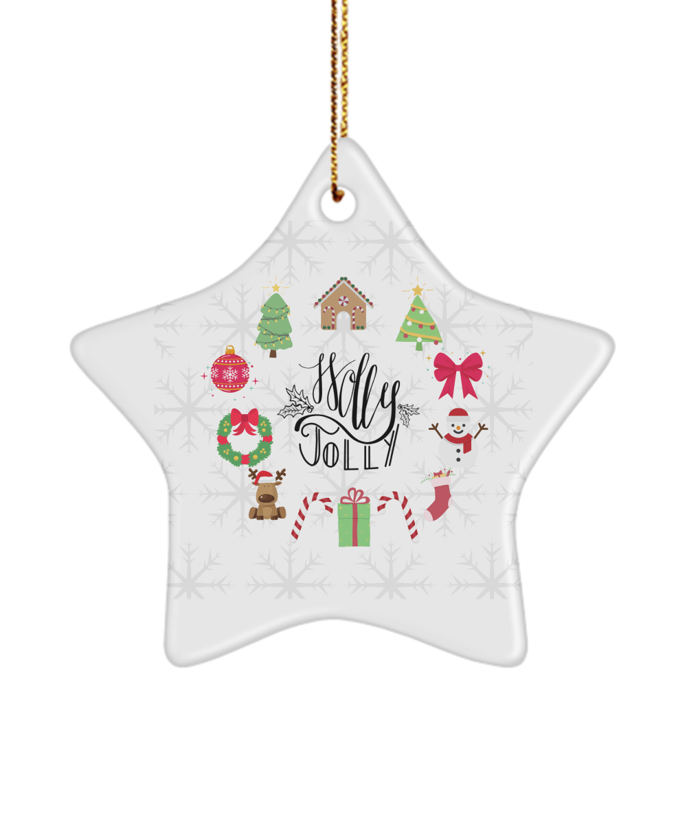 Holly Jolly Funny Christmas Ceramic Ornament for Family Tree Hanging (version 2) - We Love Your Gift