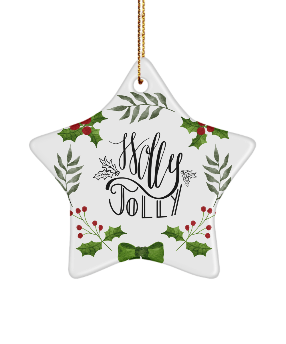 Holly Jolly Funny Christmas Ceramic Ornament for Family Tree Hanging (version 3) - We Love Your Gift