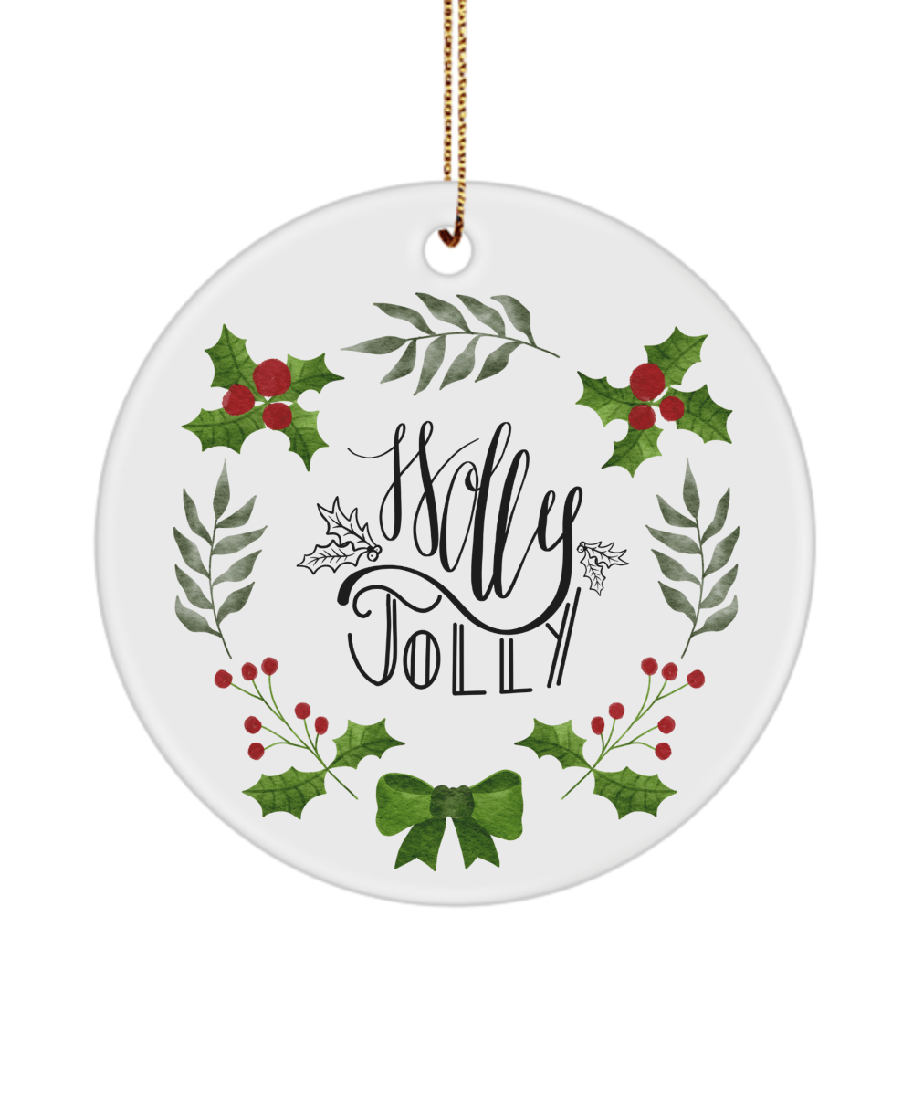 Holly Jolly Funny Christmas Ceramic Ornament for Family Tree Hanging (version 3) - We Love Your Gift