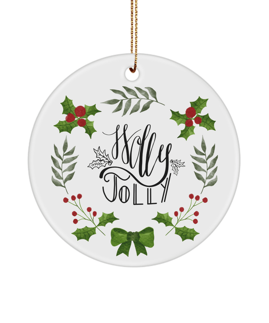 Holly Jolly Funny Christmas Ceramic Ornament for Family Tree Hanging (version 3) - We Love Your Gift