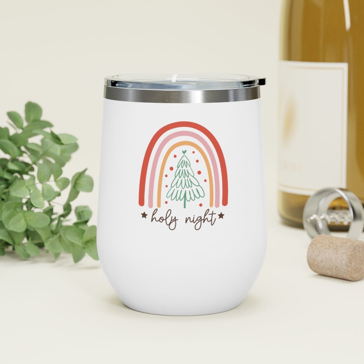 Holy Night - Holiday 12oz Insulated Wine Tumbler - We Love Your Gift