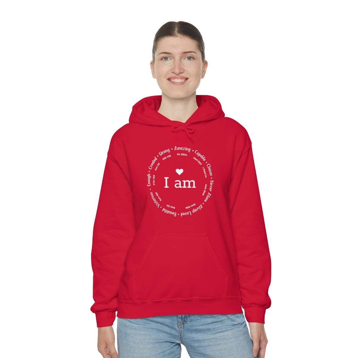 I am Circle Design Womens Positive Omens Affirmation Hoodie - We Love Your Gift