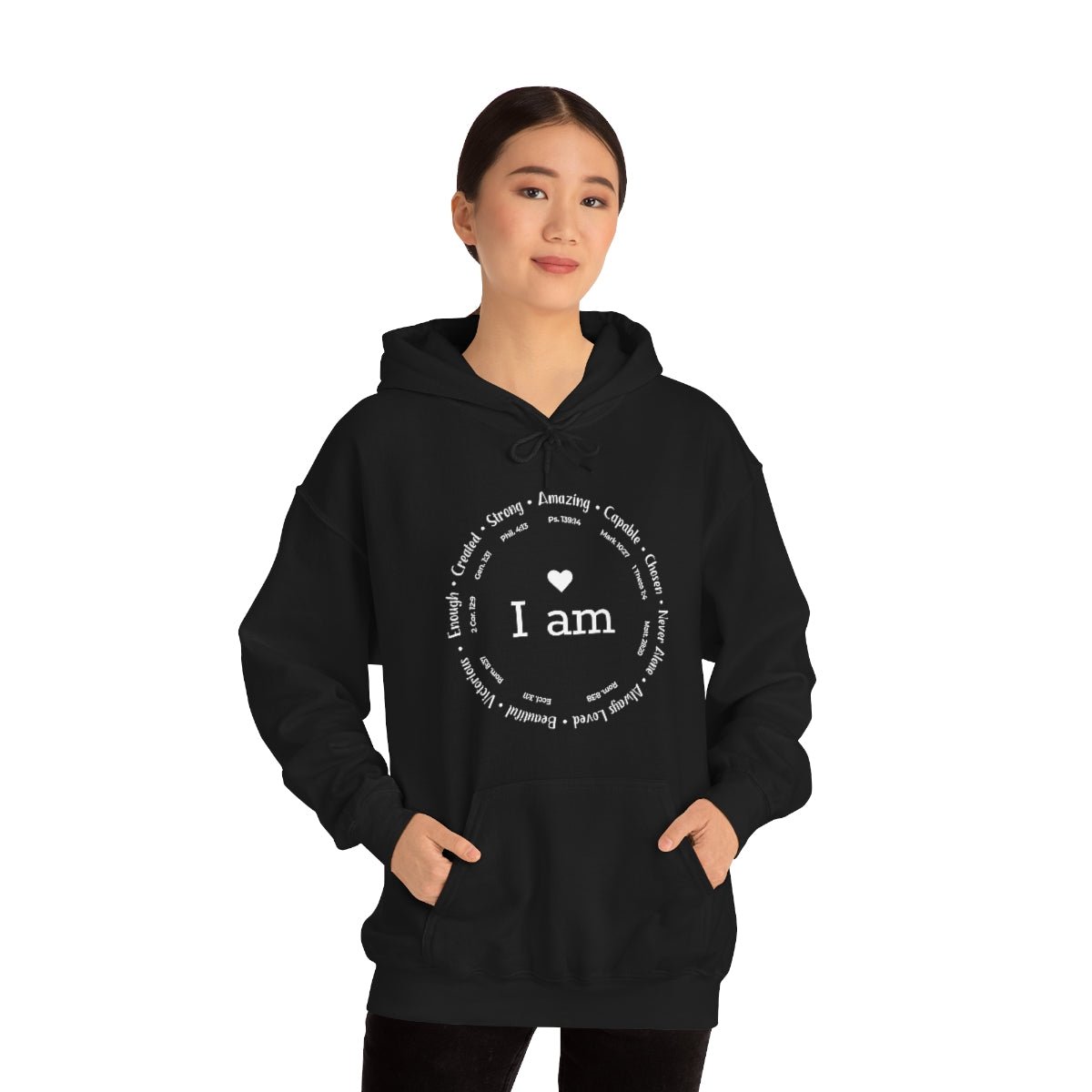 I am Circle Design Womens Positive Omens Affirmation Hoodie - We Love Your Gift