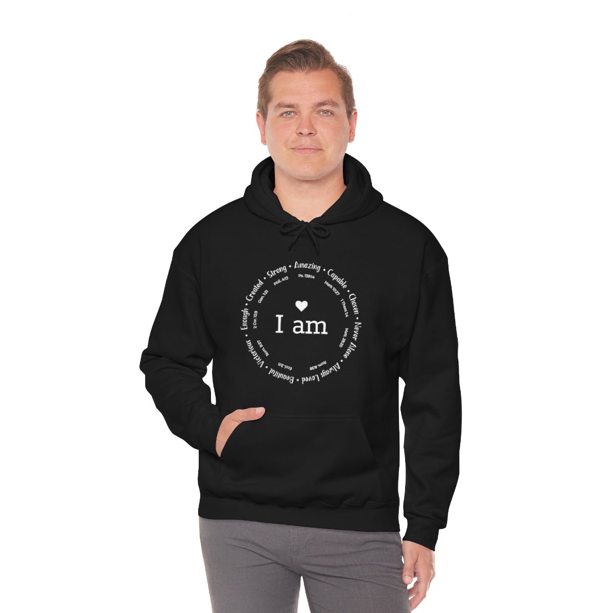 I am Circle Design Womens Positive Omens Affirmation Hoodie - We Love Your Gift